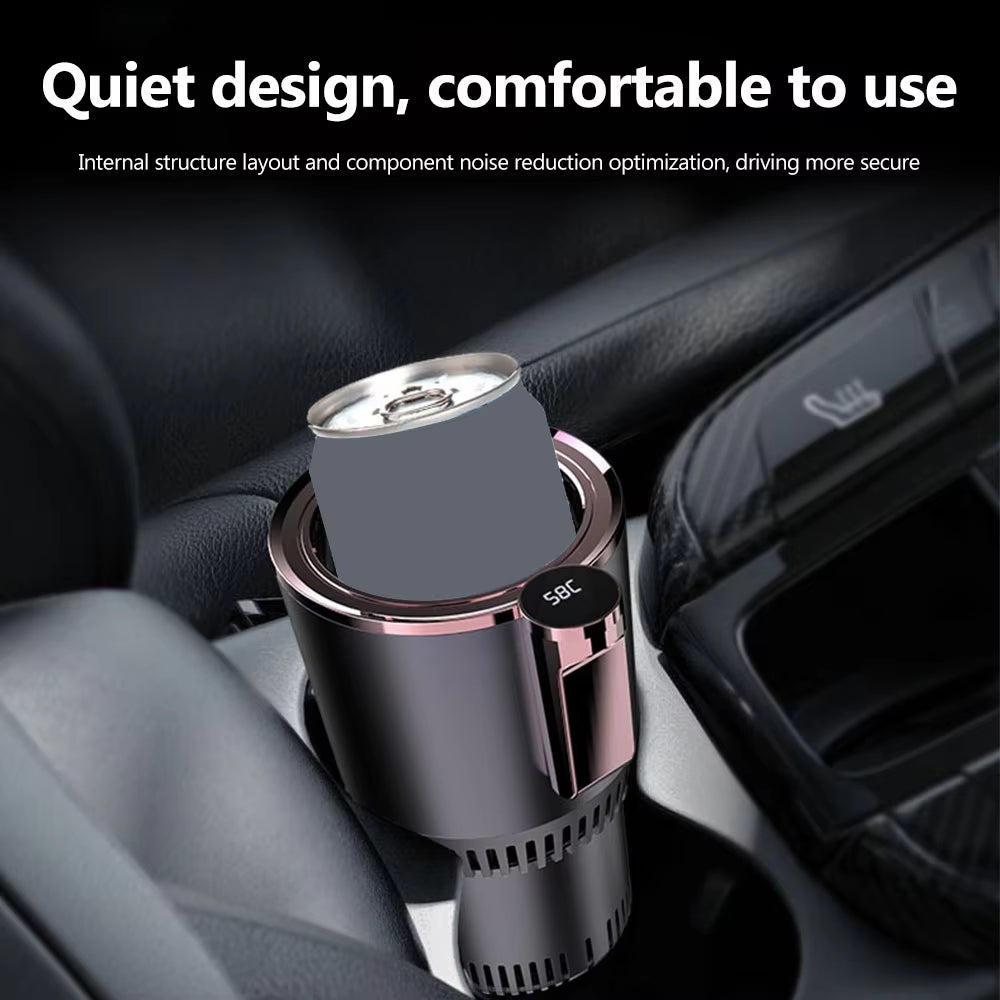 Smart car cup holder with display for home and office.