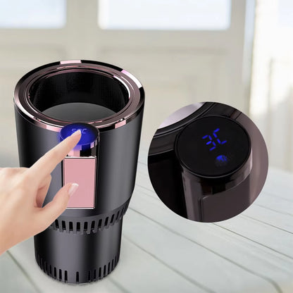 Smart car cup holder with display for home and office.