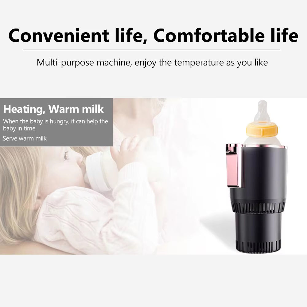 Smart car cup holder with display for home and office.